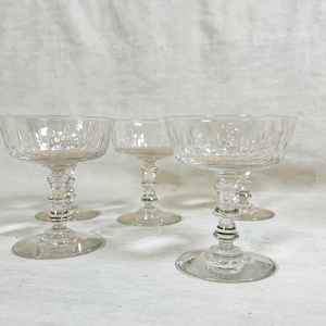 Vintage Crystal French Champane Coupes (6)