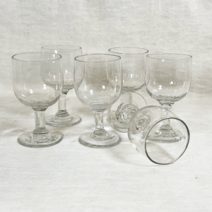 Antique French Bistro Wine Glasses (6)