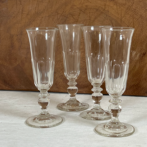 Antique French Champagne Flutes (4)