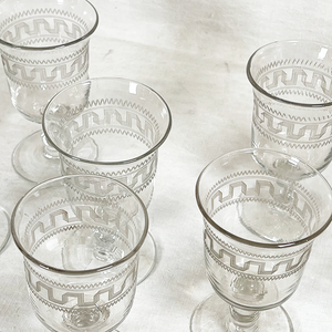 Antique French Wine Glasses, Set of Eight