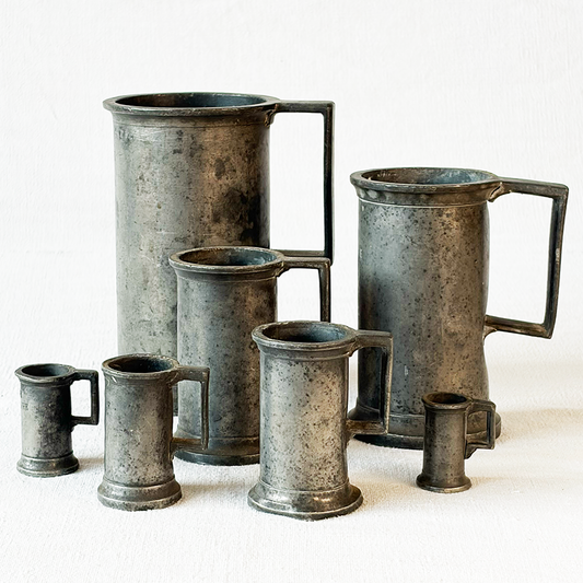 Antique Pewter Wet Measure Set
