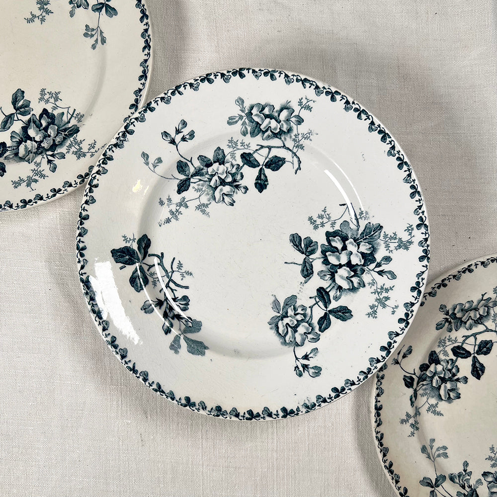 Set of Eight French Transferware Plates