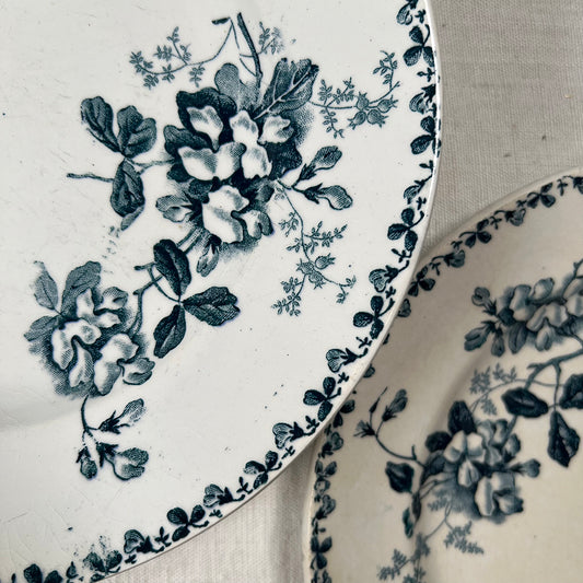 Set of Eight French Transferware Plates