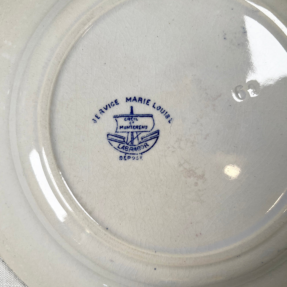 Set of Four Antique French Transferware Plates
