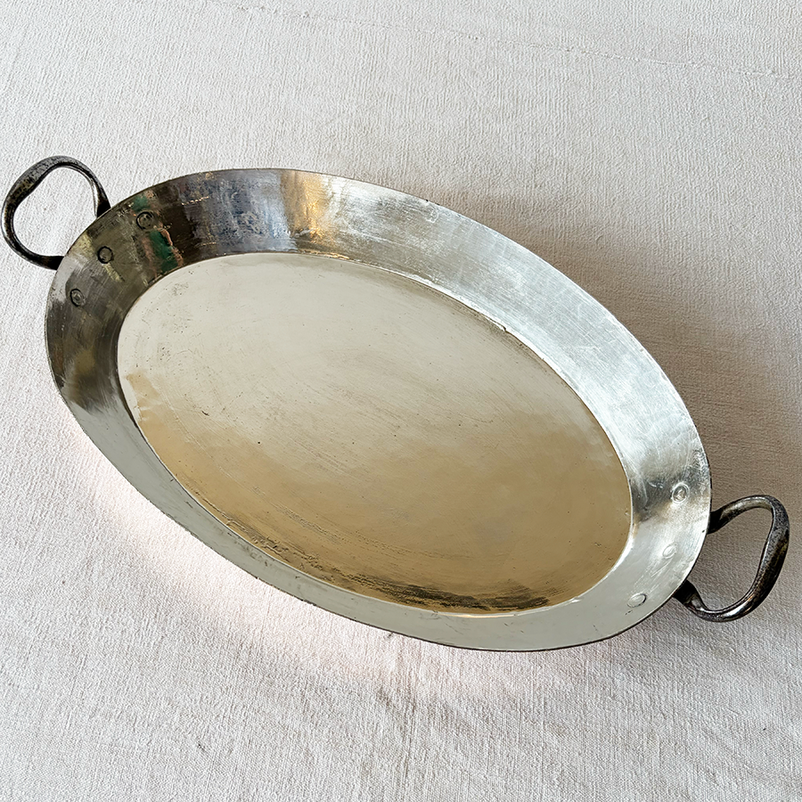 Antique Oval Copper Gratin 16.5"
