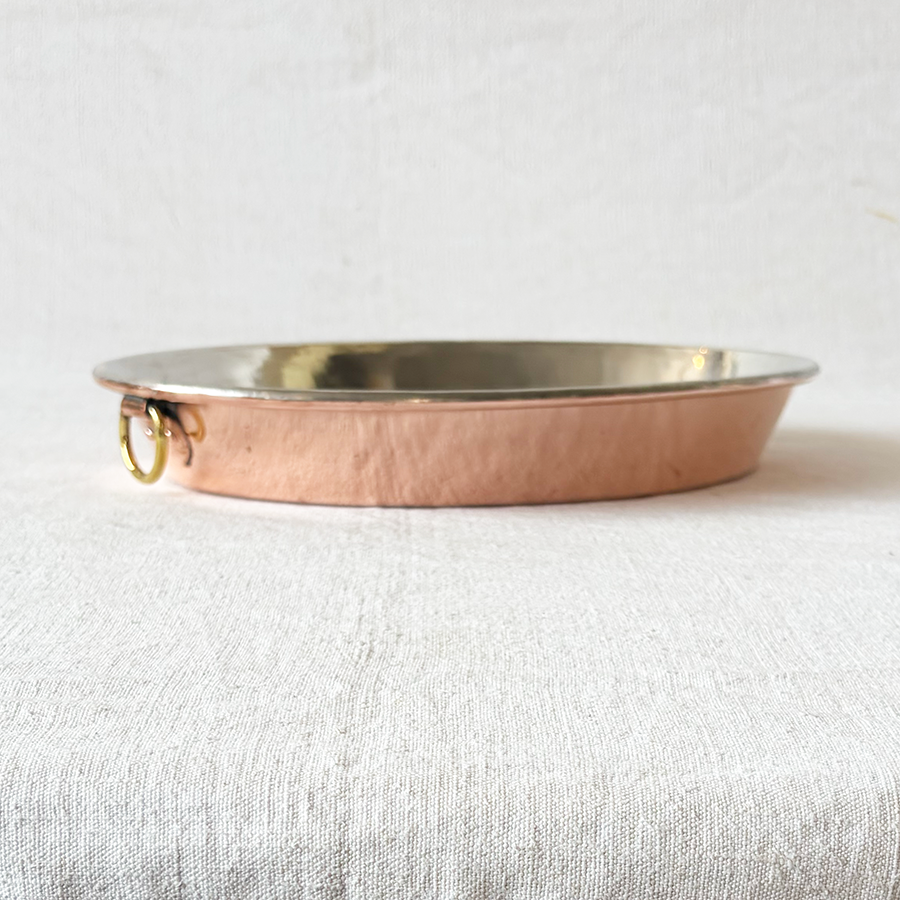 16" Oval Copper Gratin
