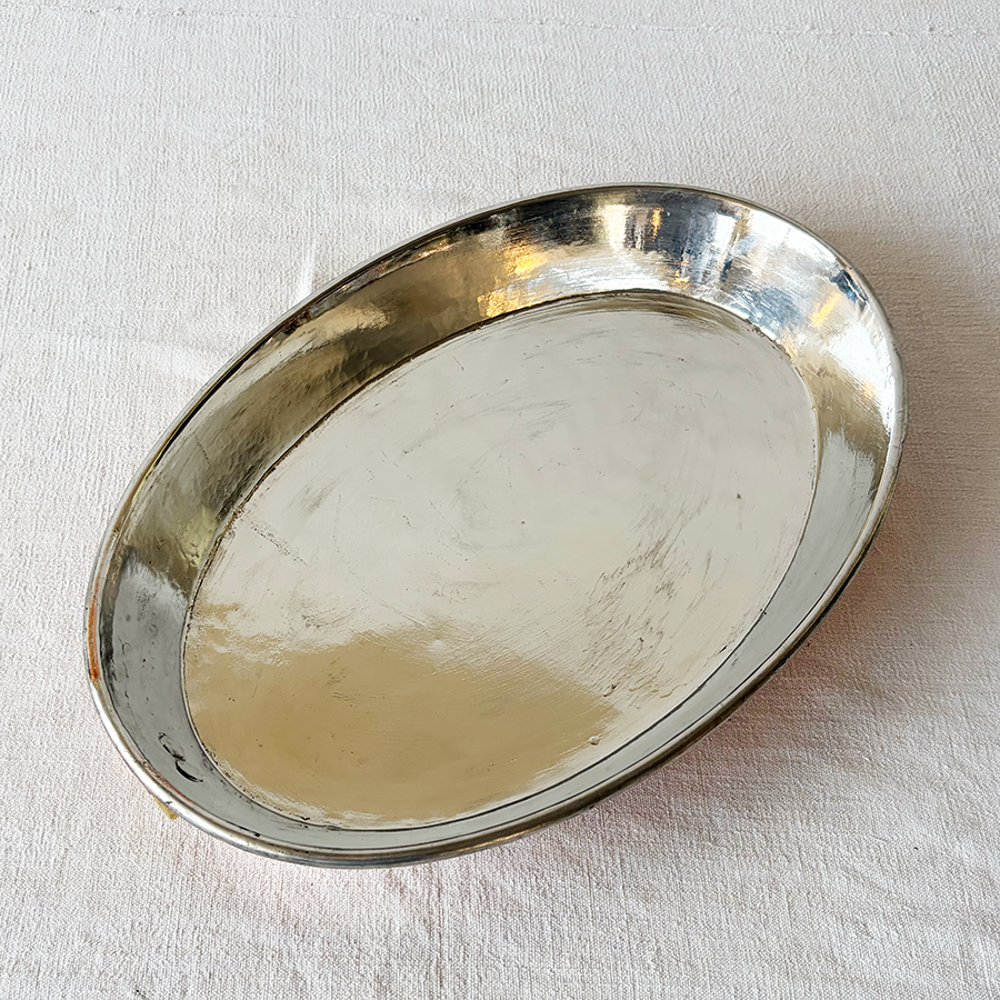 16" Oval Copper Gratin