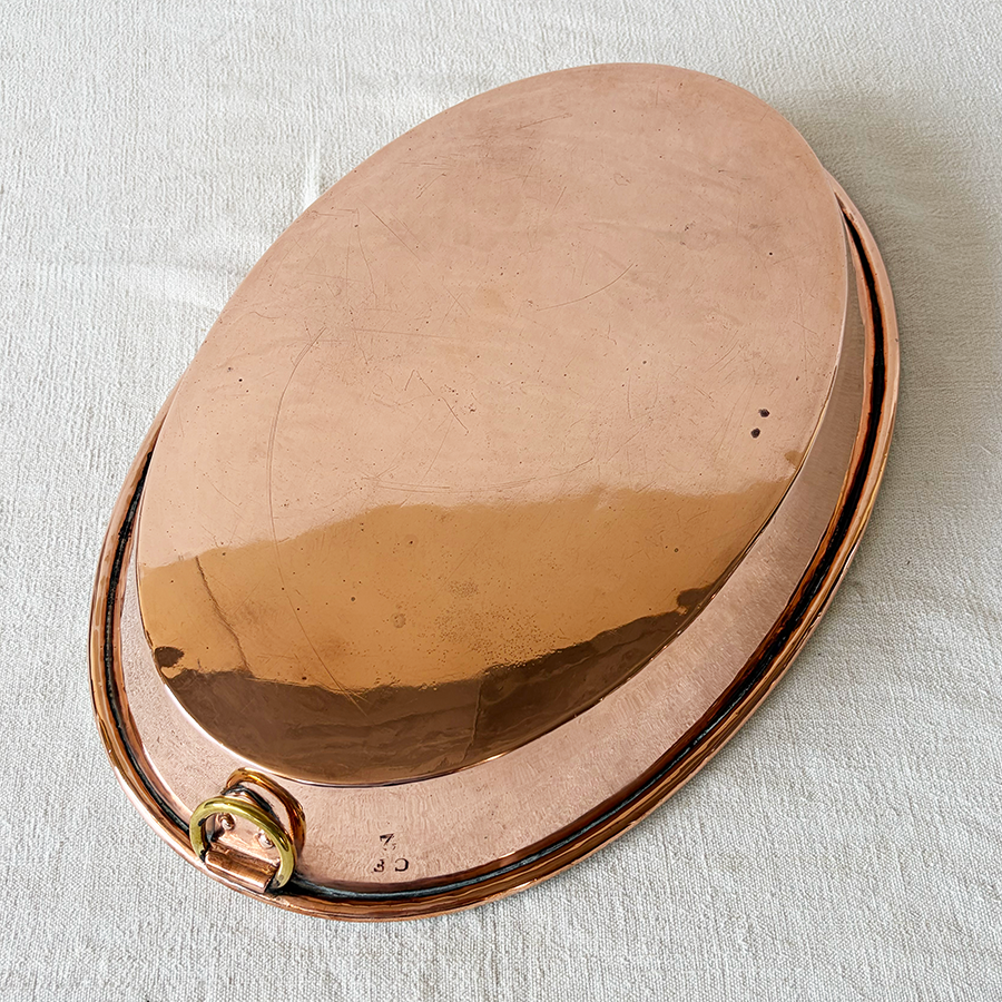 16" Oval Copper Gratin