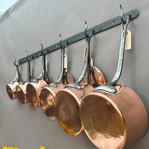 Wrought Iron Six Hook Wall-Mounted Pot Rack