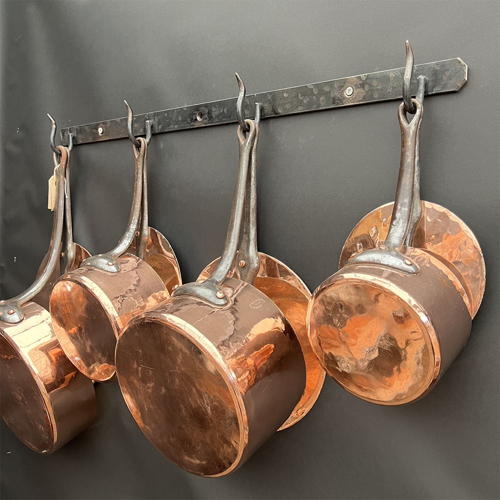 Vintage Handmade Wrought Iron Pot Rack
